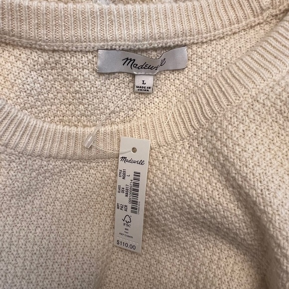 Madewell - NWT Bobble-Sleeve Pullover Lightweight Wool Blend Sweater Sz L - Picture 8 of 8